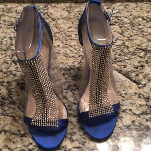 Super cute Cobalt blue and crystal strappy sandals